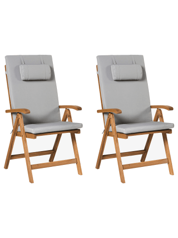 Beliani 2er-Set Sessel JAVA PREMIUM in Braun/Grau