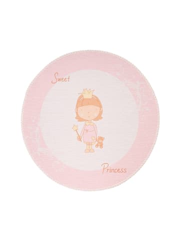 Arte Espina Wohnzimmer Teppich – Kurzflorteppich Bambini 325 in rosa - rund