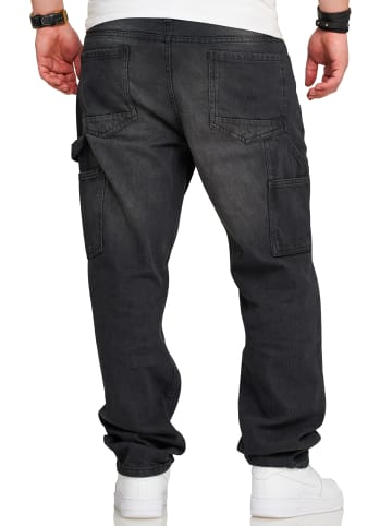 SOUL STAR Jeans - S2CHEB Lange Hose Carpenter Bermuda Regular-Fit Workwear in Black