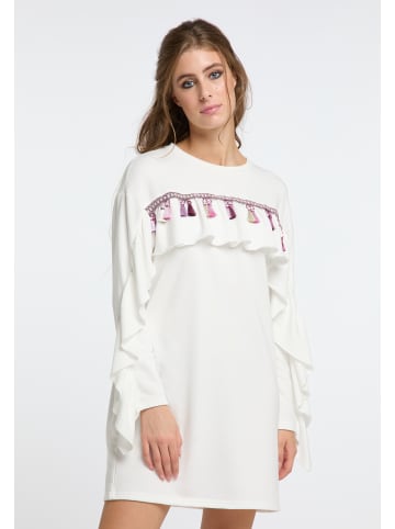 IZIA Damen Sweatkleid in Wollweiss