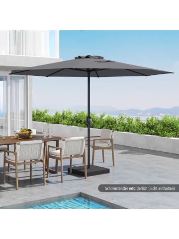 COSTWAY Sonnenschirm 350 cm in Grau