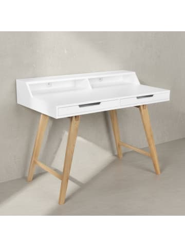 KADIMA DESIGN Moderner Schreibtisch: Skandinavischer Retro Look, Große Arbeitsfläche