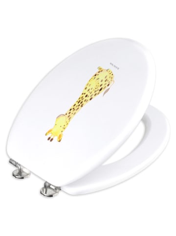 Mr. & Mrs. Panda Klodeckel Giraffe Zufrieden ohne Spruch in Weiß