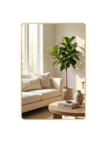 SONGMICS Standspiegel Berit in Gold - (B)61 x (H)91 x (T)1.3 cm