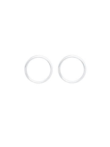 Elli Ohrringe 925 Sterling Silber Geo, Kreis in Weiß