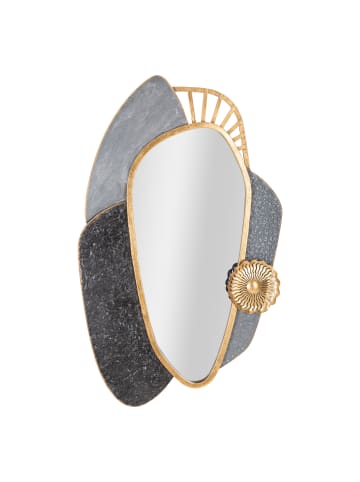 Mauro Ferretti Wandspiegel aus gold-grauem Metall, 55,9 x 5,7 x 90,8 cm