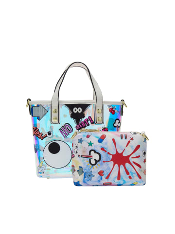 myMo Women 2-In-1 Tote Bag Set in White Multicolor