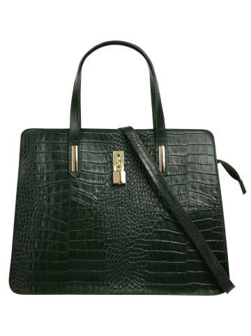 Cluty Handtasche echt Leder in dunkelgrün