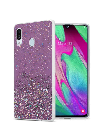 cadorabo Hülle für Samsung Galaxy A40 Glitter in Lila mit Glitter