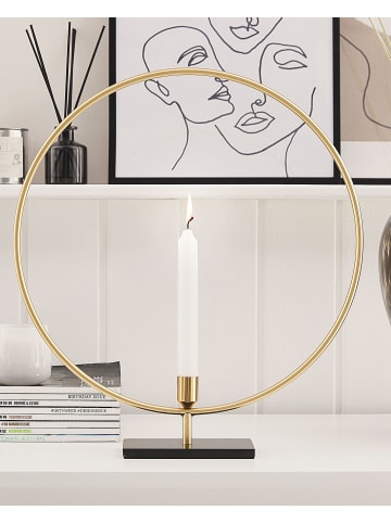 Beliani Kerzenständer SERAM in Gold/Schwarz - (W) 40 x (H) 45 x (L) 7 cm