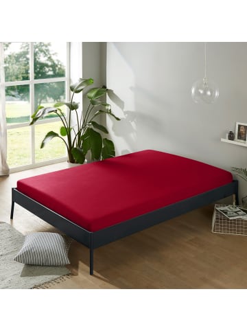 Erwin Müller Frottee Spannbettlaken Füssen in bordeaux