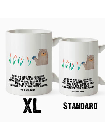 Mr. & Mrs. Panda Henkelbecher Otter Stein mit Spruch in Weiß