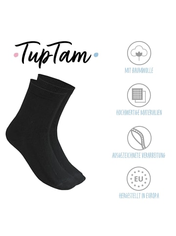 TupTam Kinder Socken Mädchen Jungen Bunt Gemustert 6er Pack in schwarz/blau