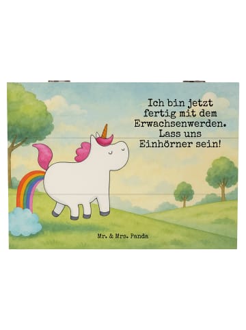 Mr. & Mrs. Panda Geschenkbox Einhorn Pupsen Design mit Spruch in Weiß