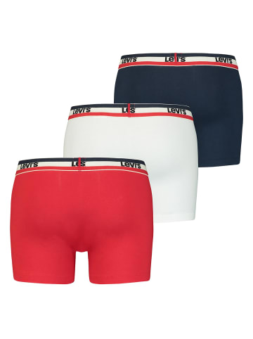 Levi´s Boxershort 3er Pack in Weiß/Blau/Rot