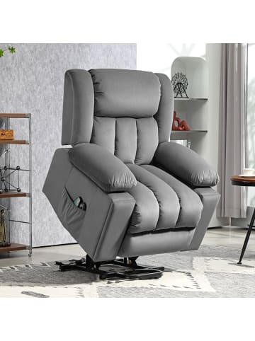 HOMCOM Fernsehsessel mit Aufstehhilfe-101L x 93B x 104H cm-Dunkelgrau