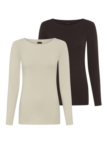 Laura Scott Longsleeve in braun + beige