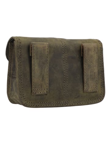 Greenburry Vintage Gürteltasche Leder 13 cm in olive