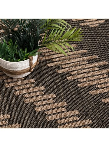 KADIMA DESIGN Outdoor Teppich Natur Balkon, Terrasse in Anthrazit