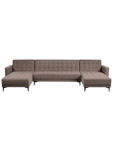 Beliani 3-tlg Modulsofa ABERDEEN in Beige/Schwarz