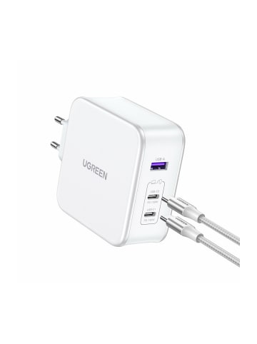 Ugreen Ugreen Nexode CD289 GaN-Netzwerkladegerät USB-A/2xUSB-C 140 W + USB-C in Weiß