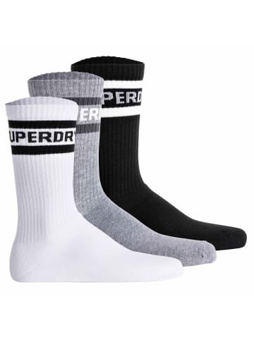 Superdry Socken 3er Pack in Schwarz/Grau/Weiß