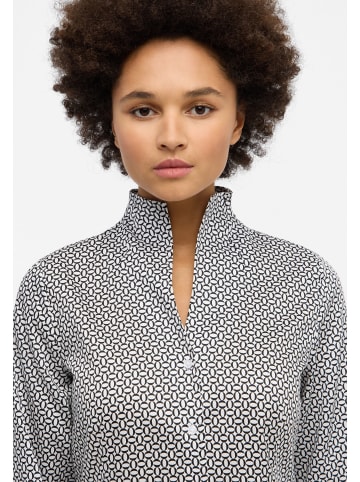 Eterna Langarmbluse mit Minimalprint in Schwarz