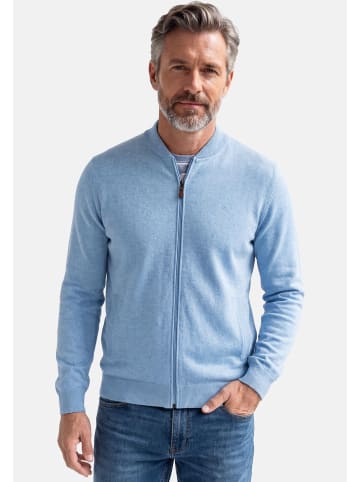 Redmond Strickjacke Basic in Hellblau / dunkelblau