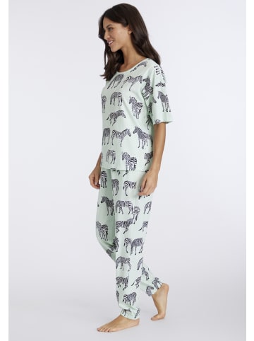 VIVANCE DREAMS Pyjama in mint-gemustert
