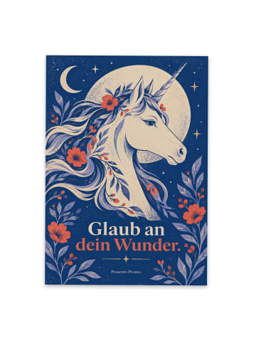 Mr. & Mrs. Panda Postkarte Einhorn modern Design mit Spruch in Weiß