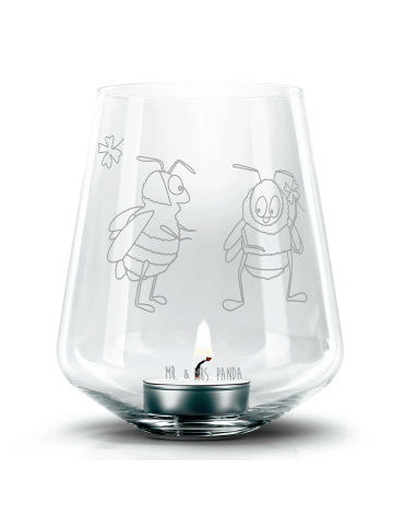 Mr. & Mrs. Panda Windlicht Hummeln Kleeblatt ohne Spruch in Transparent