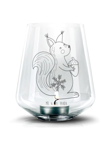 Mr. & Mrs. Panda Glas Windlicht Eichhörnchen Weihnachten ohne Sp... in Transparent