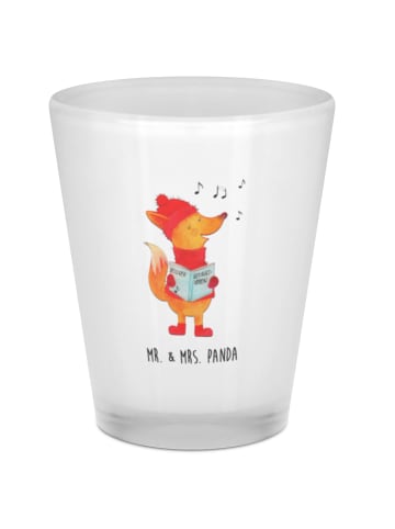 Mr. & Mrs. Panda Schnapsglas Fuchs Sänger ohne Spruch in Transparent