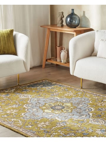 Beliani Kurzflor MUCUR in Gelb/Braun/Beige - (W) 200 x (H) 1.5 x (L) 200 cm