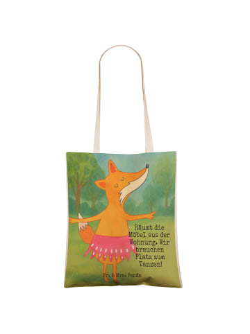 Mr. & Mrs. Panda Mehrwegtasche Fuchs Ballerina Design mit Spruch in Weiß