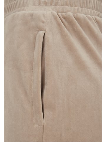 Urban Classics Urban Classics Damen Ladies High Waist Straight Velvet Sweatpants in softtaupe