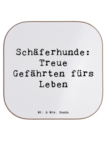 Mr. & Mrs. Panda Tassen-Untersetzer Spruch Schäferhund Gefährten... in Weiß
