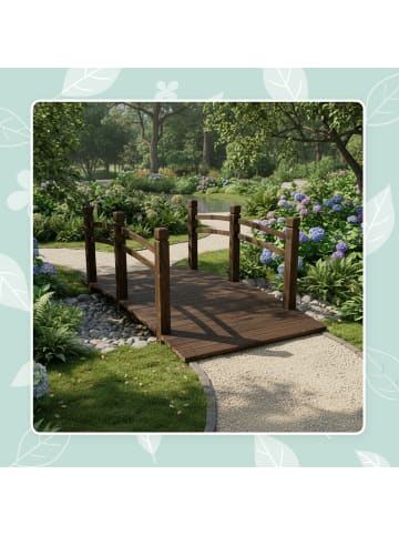 relaxdays Gartenbrücke in Braun - (B)171,5 x (H)58 x (T)75 cm