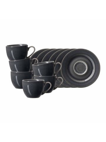 Ritzenhoff & Breker 6er Set Espressotassen mit Untertassen Toledo in Dunkelgrau 90 ml in dunkelgrau