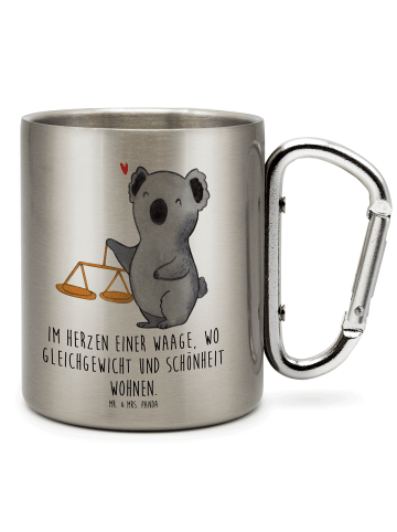 Mr. & Mrs. Panda Thermobecher Waage Astrologie mit Spruch in Silber