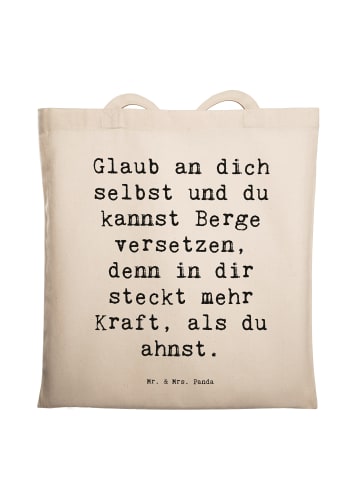 Mr. & Mrs. Panda campus tasche Spruch Selbstvertrauen stärken mi... in Creme