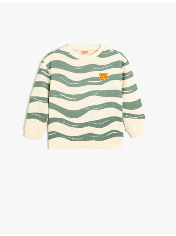 KOTON Sweatshirt in Ekru Gemustert