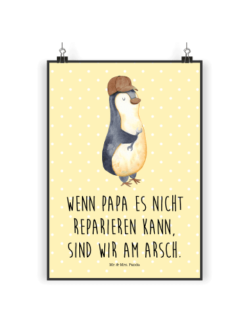 Mr. & Mrs. Panda Bild Wenn Papa es nicht reparieren kann, sind w... in Gelb Pastell