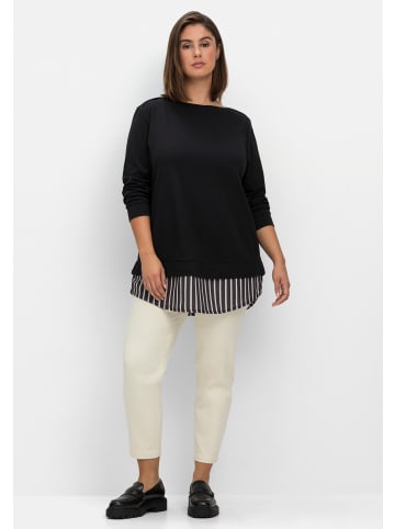 sheego 2-in-1-Shirt in schwarz