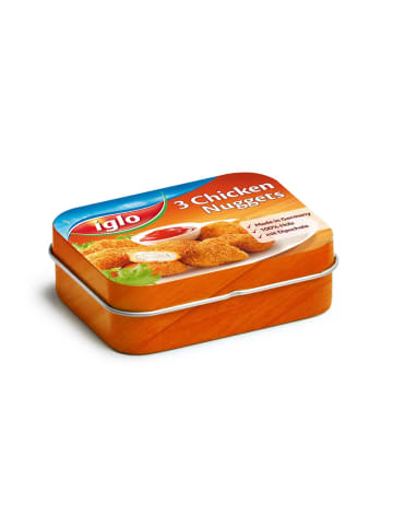 Erzi Chicken Nuggets von Iglo in der Dose für Kaufladenzubehör in orange
