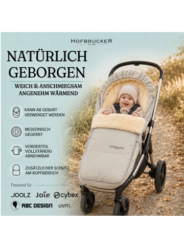 Hofbrucker Lammfell-Fußsack Alaska für Kinderwagen und Buggy in Beige