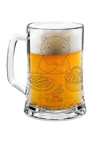 Mr. & Mrs. Panda Bierkrug Glas Panda Pommes Gebet ohne Spruch in Transparent