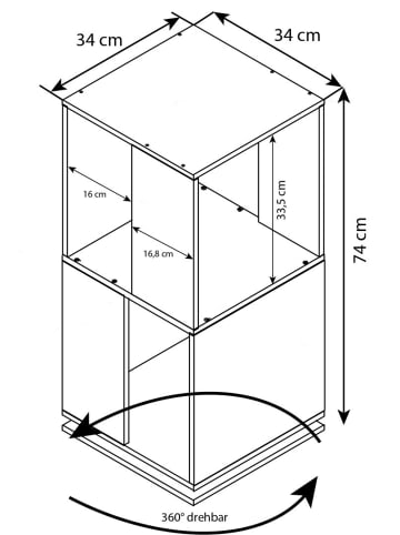 ebuy24 Büroregal StiftaL 1 Weiß 34 x 34 cm