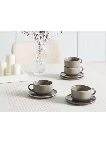 Beliani 8er-Set Tassen und Becher COSTMARY in Grau