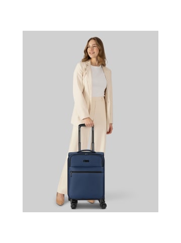 Bugatti Valencia Soft 4 Rollen Kabinentrolley S 55 cm mit Dehnfalte navy